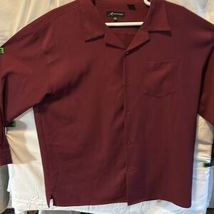Burgundy long sleeve pocket button down in 2xl dress it up.
